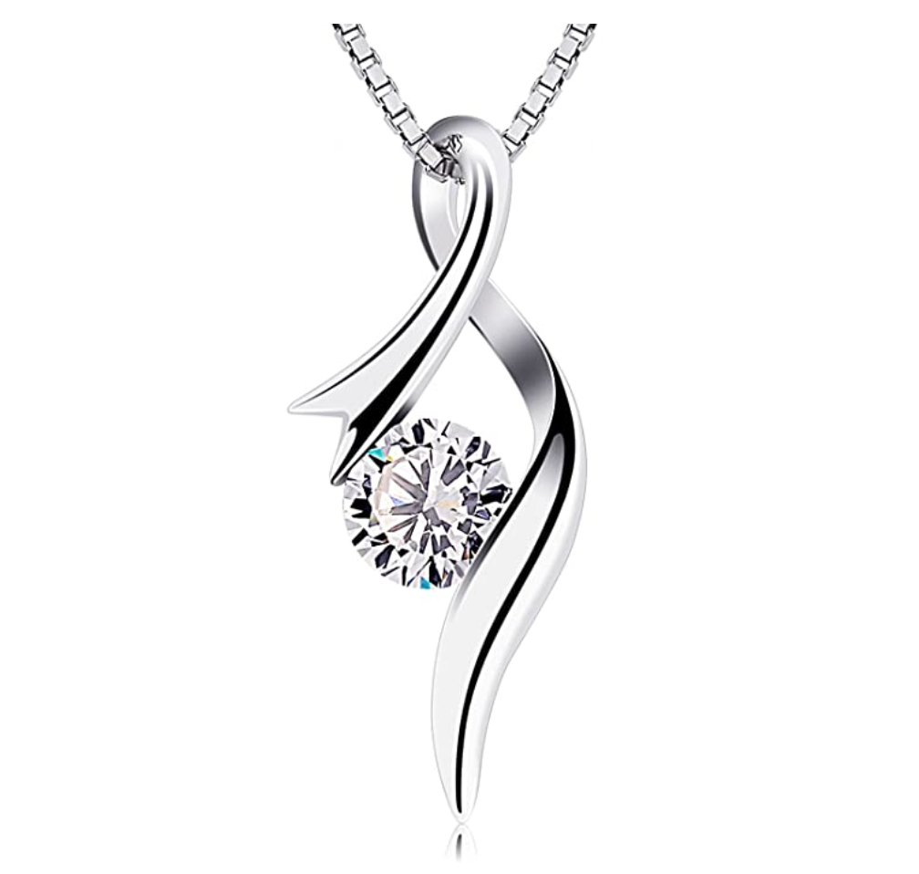 1/4 ct. Twist Necklace Simulated Diamond Stud Necklace Valentines Anniversary Gift Mothers Day Stud Chain 20in.