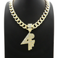 4PF Pendant Necklace Gold Diamond Lil Baby Necklace Silver Hip Hop Cuban Link Chain Iced Out 24in.