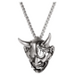 Black Evil Demon Horn Skull Pendant Satan Necklace Cartoon Hip Hop Devil Chain Silver Gold Color Metal Alloy 24in.