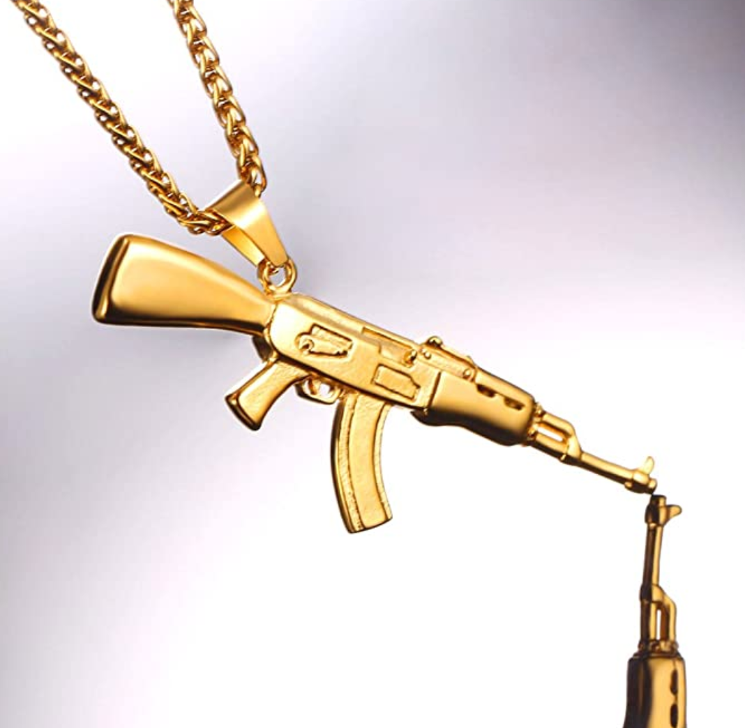 Amazon.com: LA Blingz 14k Solid Gold AK-47 Rifle Machine Gun DC Pendant :  LABLINGZ: Clothing, Shoes & Jewelry