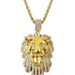 Lion King Pendant Lion Head Necklace Simulated Diamond Judah Lion Face African Chain Iced Out 24in.