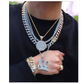 100 Pendant Rapper 100 Emoji Necklace Cartoon Gold Diamond 100 Chain Iced Out 24in.