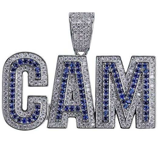 CAM Pendant Rapper CAM Necklace Simulated Diamond CAM Chain Iced Out 24in.