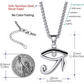 Eye of Ra Pendant Gold African Jewelry Egyptian Necklace Silver Eye of Ra Chain Horus Eye Stainless Steel 24in.