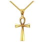 Ankh Pendant Gold Color Metal Alloy African Jewelry Egyptian Necklace Silver Ra Horus Ankh Cross 24in.