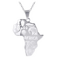 African Map Pendant Gold Color Metal Alloy African Jewelry Egyptian Animals Necklace Silver Africa Map 22in.