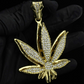 Weed Leaf Necklace 420 Pendant Chain Weed Simulated Diamond Hip Hop Rapper Iced Out Cuban Link 30in.