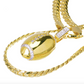 Football Simulated Diamond Necklace Football Pendant Gold Stainless Steel Chain Diamond Football Silver Iced Out 24in.