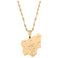 Nigeria Pendant Gold Color Metal Alloy Nigeria Chain African Jewelry Nigeria Necklace 20in.