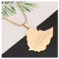 Ethiopia Pendant Gold Color Metal Alloy Ethiopia Chain African Jewelry Ethiopian Necklace 20in.