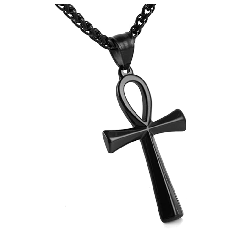 Egyptian Ankh Pendant Ankh Chain African Jewelry Silver Gold Ankh Stainless Steel Necklace 24in.