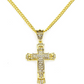Holy Cross Pendant Gold Color Metal Alloy Christ Necklace Gold Jesus Chain Hip Hop Simulated Diamond Cross Iced Out 30in.