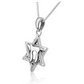 Chai Pendant 925 Sterling Silver Hebrew Six-Pointed Star of David Necklace Chai Pendant Jewish Star Chain 24in.