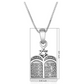 Ten Commandments Pendant Script 925 Sterling Silver Hebrew Star of David Necklace Jewish Jewelry 24in.