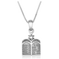Ten Commandments Pendant Script 925 Sterling Silver Hebrew Star of David Necklace Jewish Jewelry 24in.