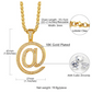 At @ Pendant Simulated Diamond Gold Color Metal Alloy Hip Hop Jewelry AT Sign Necklace Text Emoji A Chain 24in.