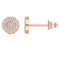 6mm 925 Sterling Silver Round Disc Solitaire Gold Diamond Stud Earring Rose Gold Circle Earring Womens
