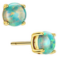 5mm Simulated-Opal Stud Earring Silver Color Metal Alloy Round Opal Earring Womens Gold Earrings Simulated-Opal Earrings Round Cut (1 Carat)