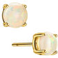 5mm Simulated-Opal Stud Earring Silver Color Metal Alloy Round Opal Earring Womens Gold Earrings Simulated-Opal Earrings Round Cut (1 Carat)