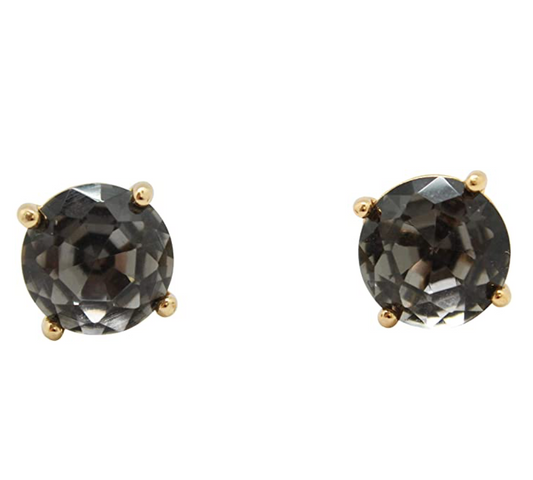 6mm Solitaire Gold 925 Sterling Silver Black Diamond Round Stud Earring Womens Mens Black Earrings