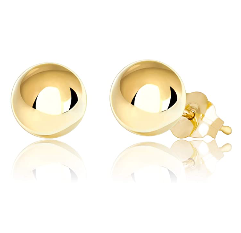 6mm Ball Earring Round Ball Gold Color Metal Alloy Earring Womens Silver Color Metal Alloy Ball Earrings