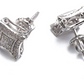 7mm 925 Sterling Silver Square Diamond Earring Hip Hop Mens Women Iced Out Kite Earrings Screw Back