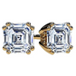 7mm 925 Sterling Silver Asscher Diamond Earring Mens Womens Rose Gold Baguette Square Box Rose Gold Earrings Emerald Asscher Cut