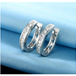 9mm 925 Sterling Silver Gold Diamond Big Hoop Womens Earrings