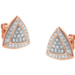 7mm 925 Sterling Silver Trillion Triangle Diamond Earring Hip Hop Mens Rose Gold Earrings Iced Out