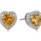 6mm 925 Sterling Silver Halo Cluster Heart Birthstone Diamond Womens Earring