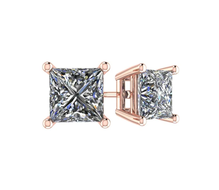 Discover 155+ rose gold square diamond earrings latest