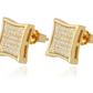 11mm Gold 925 Sterling Silver Diamond Earring Hip Hop Mens Square Earring Iced Out