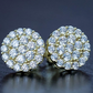 10mm Solitaire Round Stud Cluster Earrings Circle Diamond Gold 925 Sterling Silver Iced Out