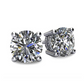 4ct. Solitaire Gold 925 Sterling Silver Circle Round Diamond Stud Earring Mens Womens Earrings