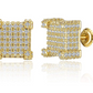 10mm Square Box Gold 925 Sterling Silver Big Diamond Earrings Hip Hop Mens Screw Back Earrings Iced Out
