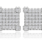 10mm 925 Sterling Silver Box Square Earring Gold Diamond Mens Hip Hop Square Screw Back Earring Iced Out