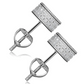 8mm 925 Sterling Silver Square Box Earring Gold Diamond Mens Hip Hop Earrings Screw Back Iced Out