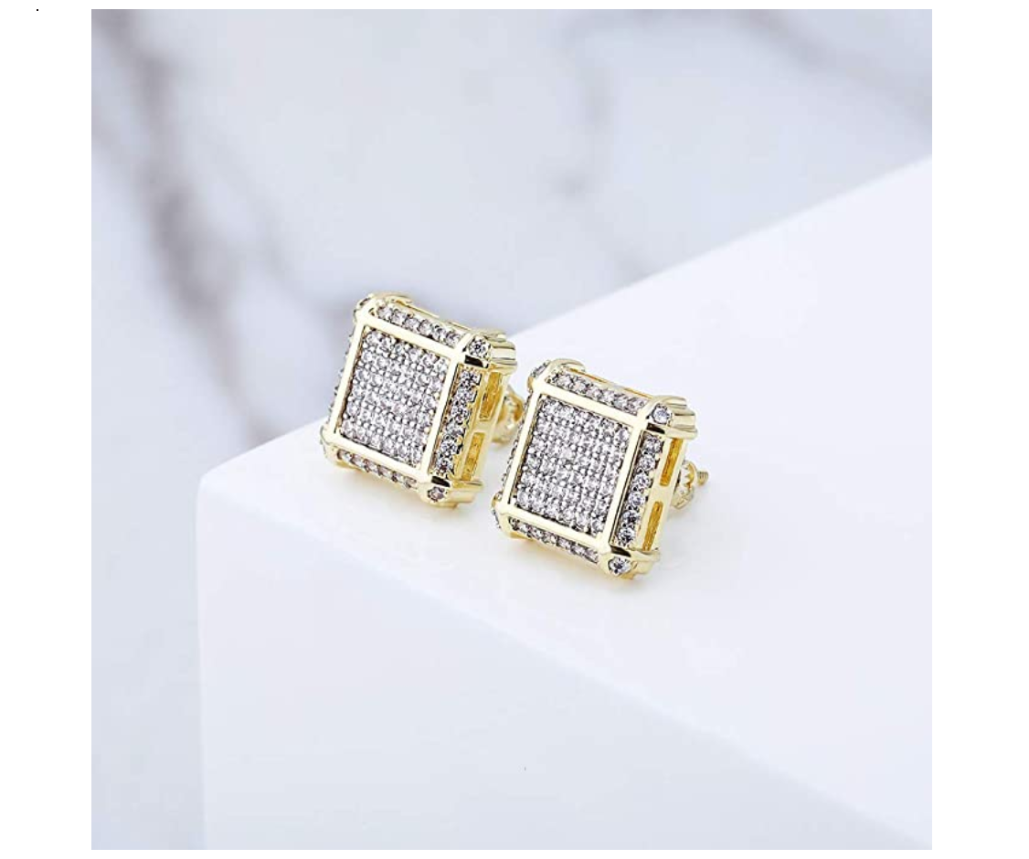 14K White Gold Invisible Set Princess Cut Diamond Earrings 1.25ct 405198