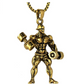 Workout Man Chain Dumbbell Bodybuilding Mr. Olympia Gym Necklace Weight Plate Barbell Exercise 24in.