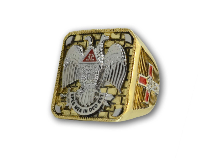 Big Scottish Rite Freemason Ring Master Mason Ring Masonic 32nd Degree Ring Gold Silver Color Compass & Square G Regalia Jewelry