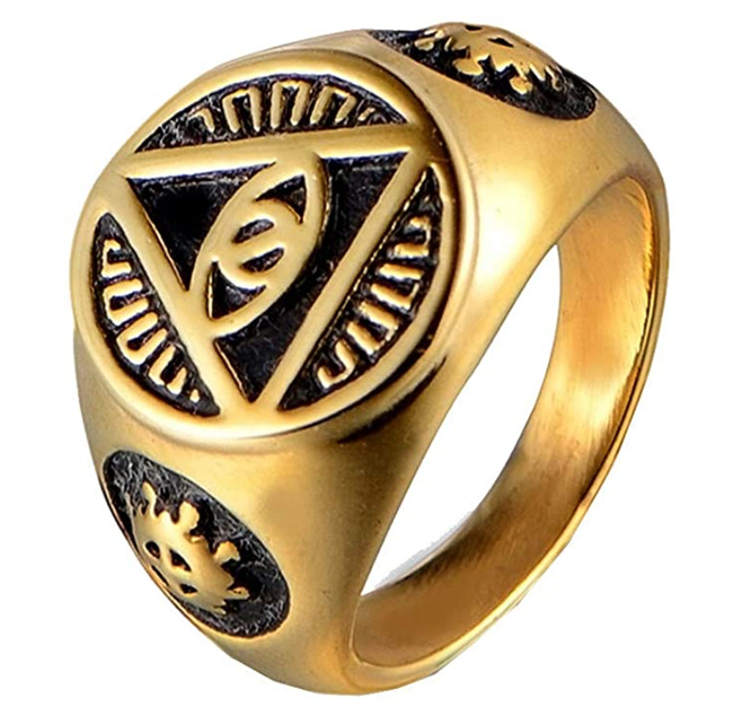 Triangle Eye of God Rings Ring Freemason Ring Masonic Ring Illuminati Jewelry Pyramid Horus Ra Silver