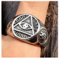 Silver Gold Color Triangle Eye of God Rings Ring Freemason Ring Masonic Pyramid Horus Ra Ring Illuminati Jewelry