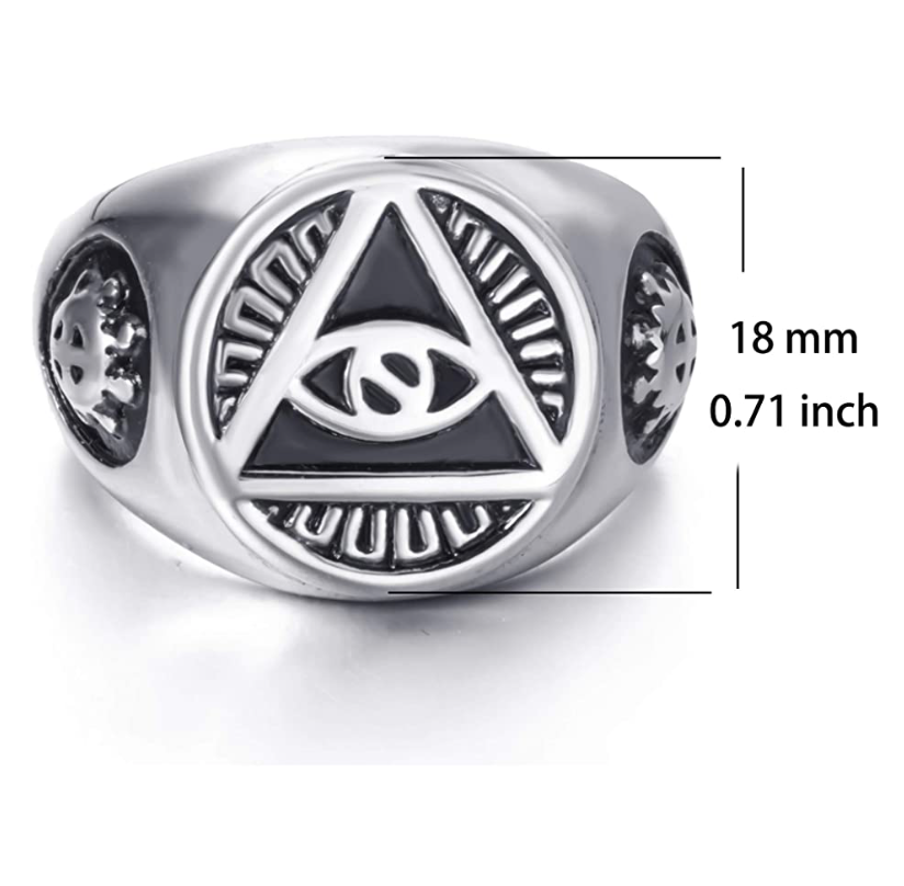 Triangle Eye of God Rings Pyramid Horus Ra Ring Freemason Ring Masonic Ring Illuminati Jewelry