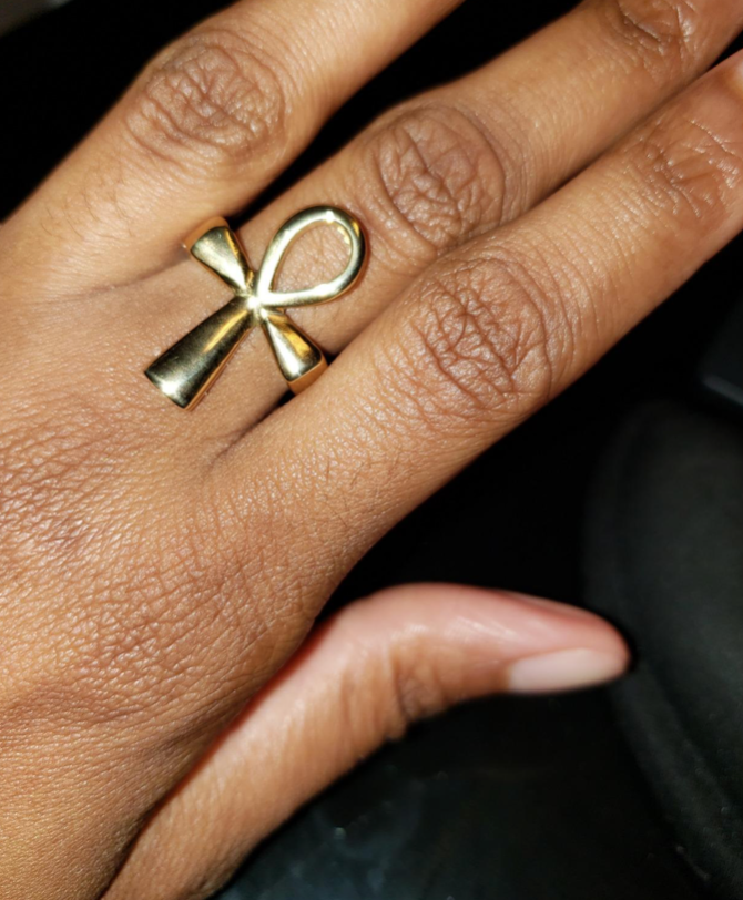 Ankh Cross Silver Gold Color Ring African Jewelry Egyptian Ankh Ring