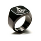 Black Freemason Ring Master Mason Ring Masonic Ring Compass & Square G Regalia Jewelry