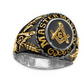 Gold Color Freemason Ring Master Mason Ring Masonic Ring Compass & Square G Regalia Jewelry