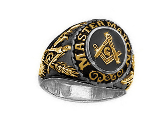 Gold Color Freemason Ring Master Mason Ring Masonic Ring Compass & Square G Regalia Jewelry