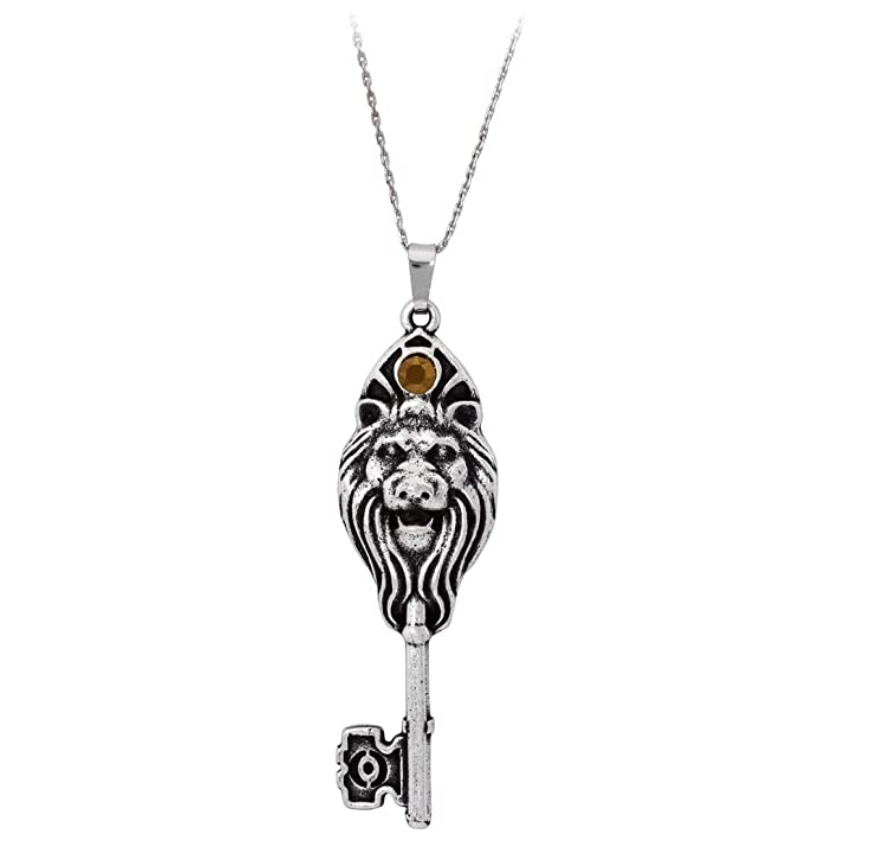Lion Key Necklace African Lion Head Judah Chain Lion Leo Jewelry Key Chain Silver Color Metal Alloy 22in.