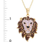 Lion Head Necklace Hebrew African Lion Leo Jewelry Gold 925 Sterling Silver Judah Lion Chain 18in.