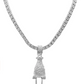Silver Color Watch Plug Necklace Cuban Link Bracelet Simulated Diamond Tennis Chain Bundle Watch Hip Hop Ring Set Bling